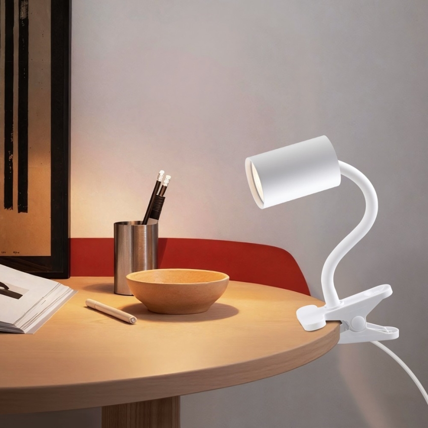 Fleksibilna lampa sa stezaljkom PUNTO 1xGU10/9W/230V bijela