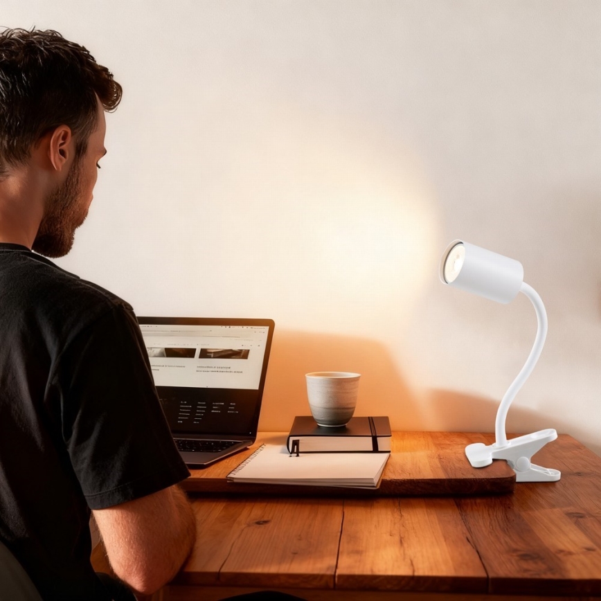 Fleksibilna lampa sa stezaljkom PUNTO 1xGU10/9W/230V bijela