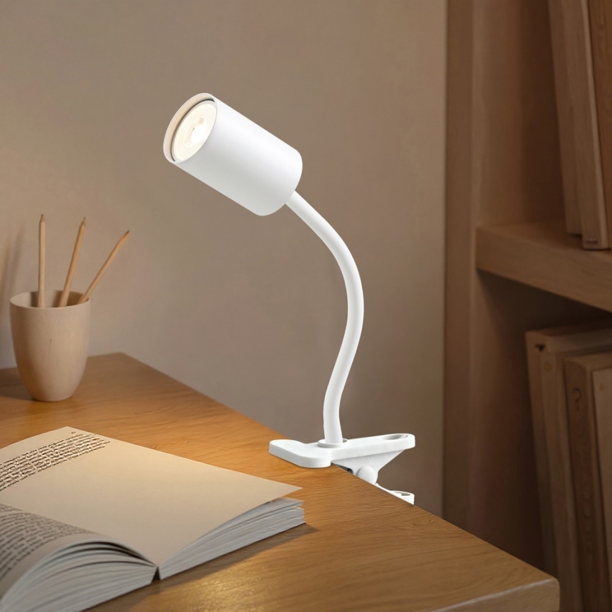 Fleksibilna lampa sa stezaljkom PUNTO 1xGU10/9W/230V bijela