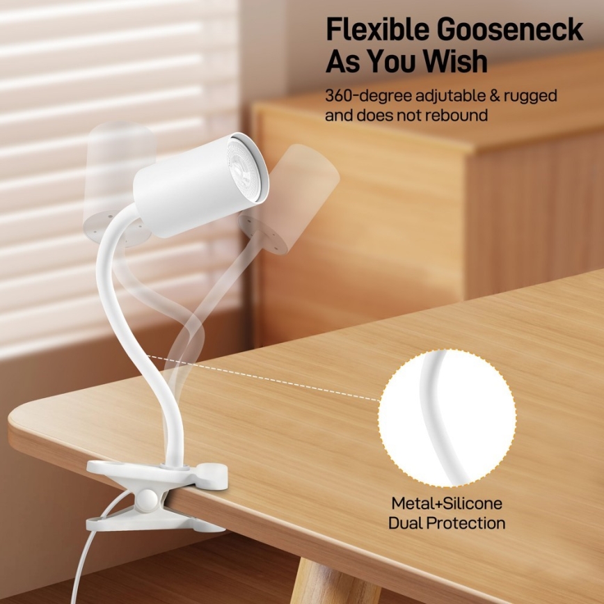 Fleksibilna lampa sa stezaljkom PUNTO 1xGU10/9W/230V bijela