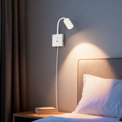Zidna svjetiljka s USB priključkom PUNTO 1xGU10/9W/230V bijela