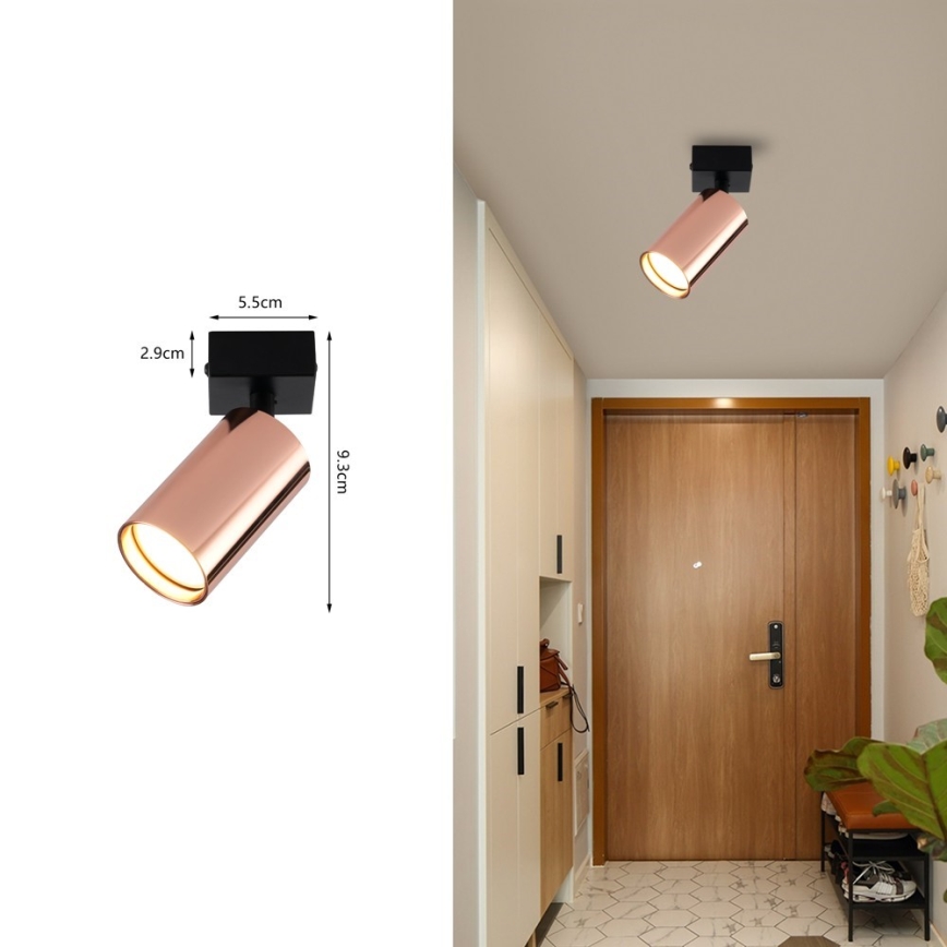 Stropni reflektor PUNTO 1xGU10/9W/230V ružičasto zlato