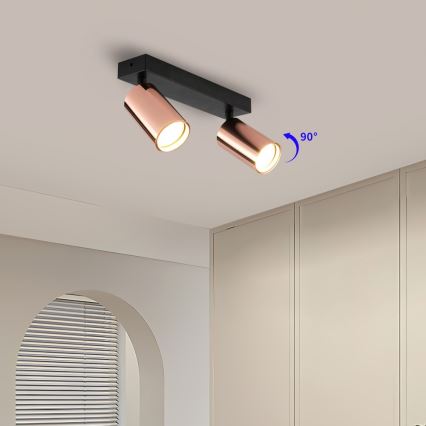 Reflektorsko svjetlo PUNTO 2xGU10/9W/230V ružičasto zlato