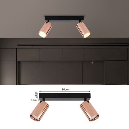 Reflektorsko svjetlo PUNTO 2xGU10/9W/230V ružičasto zlato