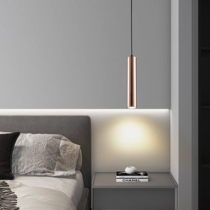 Luster na kabelu PUNTO 1xGU10/9W/230V ružičasto zlato