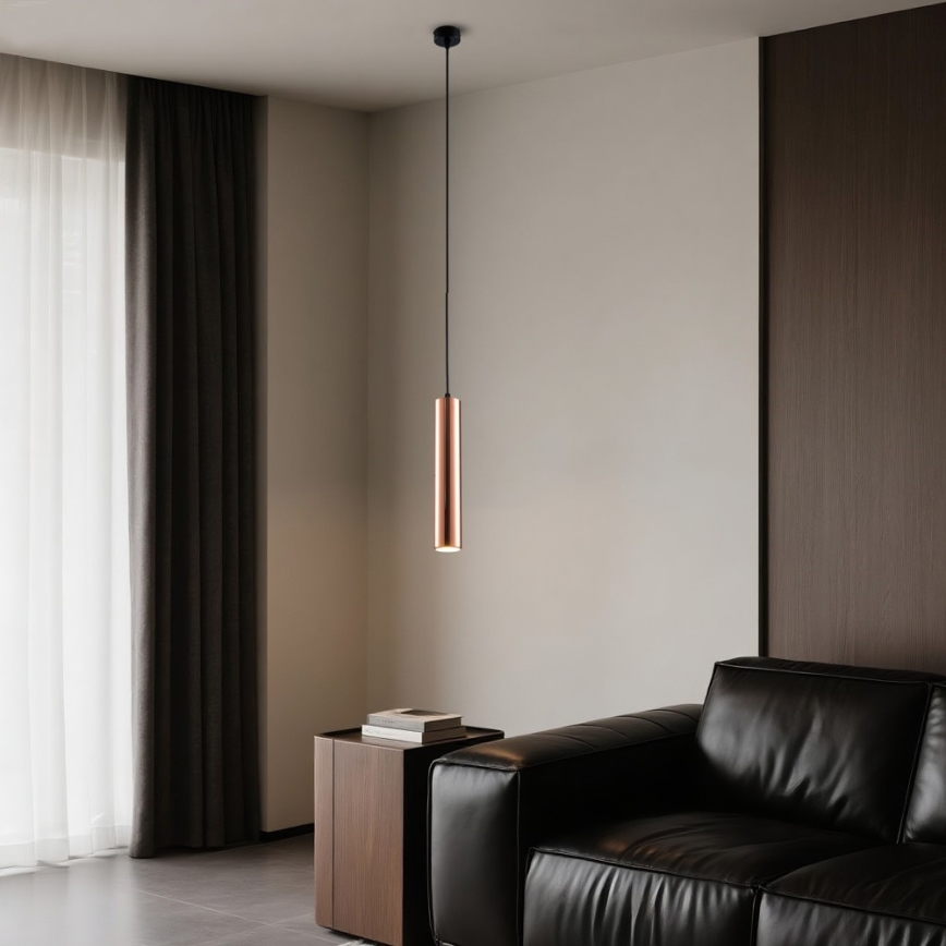Luster na kabelu PUNTO 1xGU10/9W/230V ružičasto zlato
