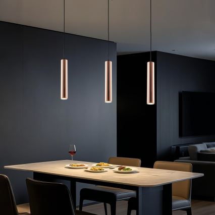 Luster na kabelu PUNTO 1xGU10/9W/230V ružičasto zlato