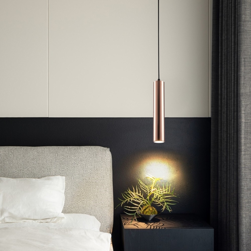 Luster na kabelu PUNTO 1xGU10/9W/230V ružičasto zlato