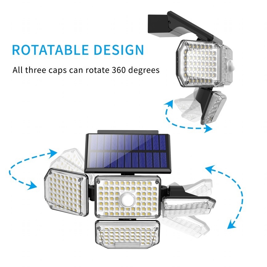 LED Solarna zidna svjetiljka sa senzorom LED/5W/5,5V IP65 2400 mAh