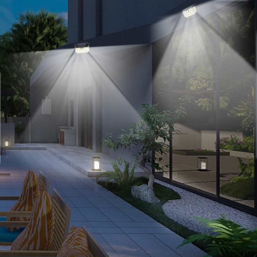 LED Solarna zidna svjetiljka sa senzorom LED/4W/5,5V IP65 1200 mAh