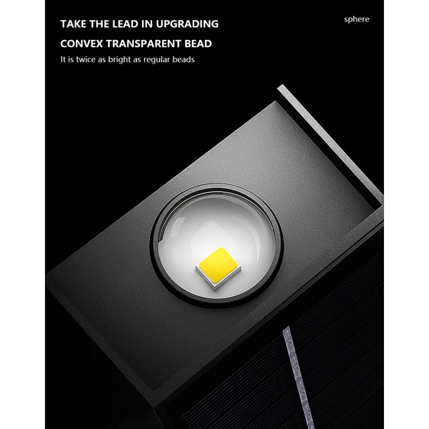 LED Solarna zidna svjetiljka sa senzorom LED/2W/5V IP54 1300 mAh