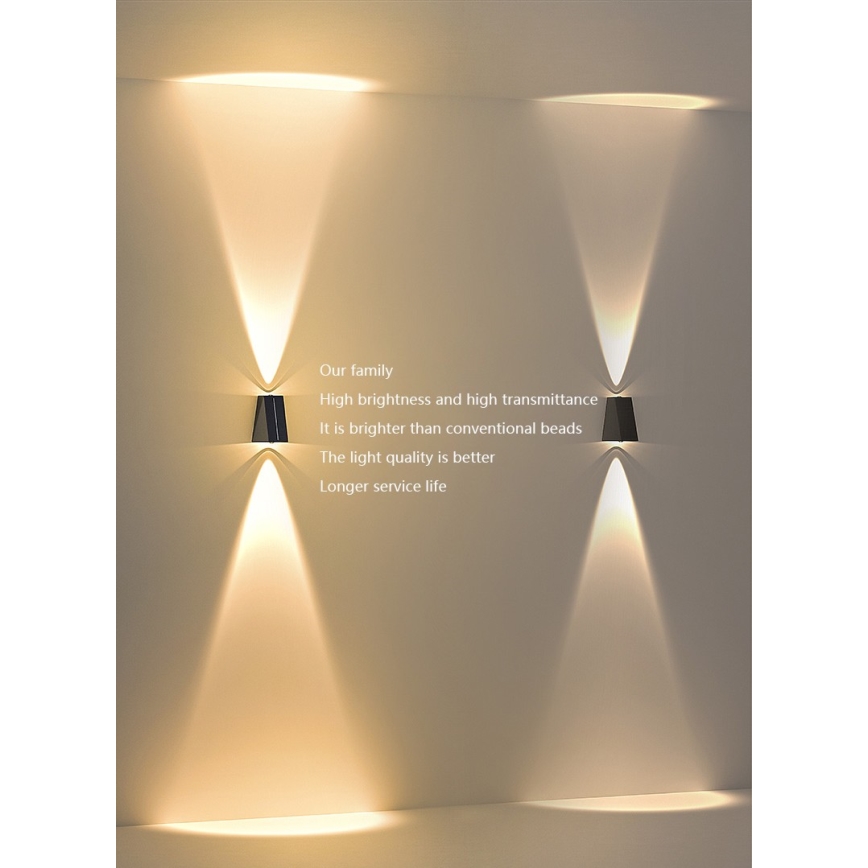 LED Solarna zidna svjetiljka sa senzorom LED/2W/5V IP54 1300 mAh