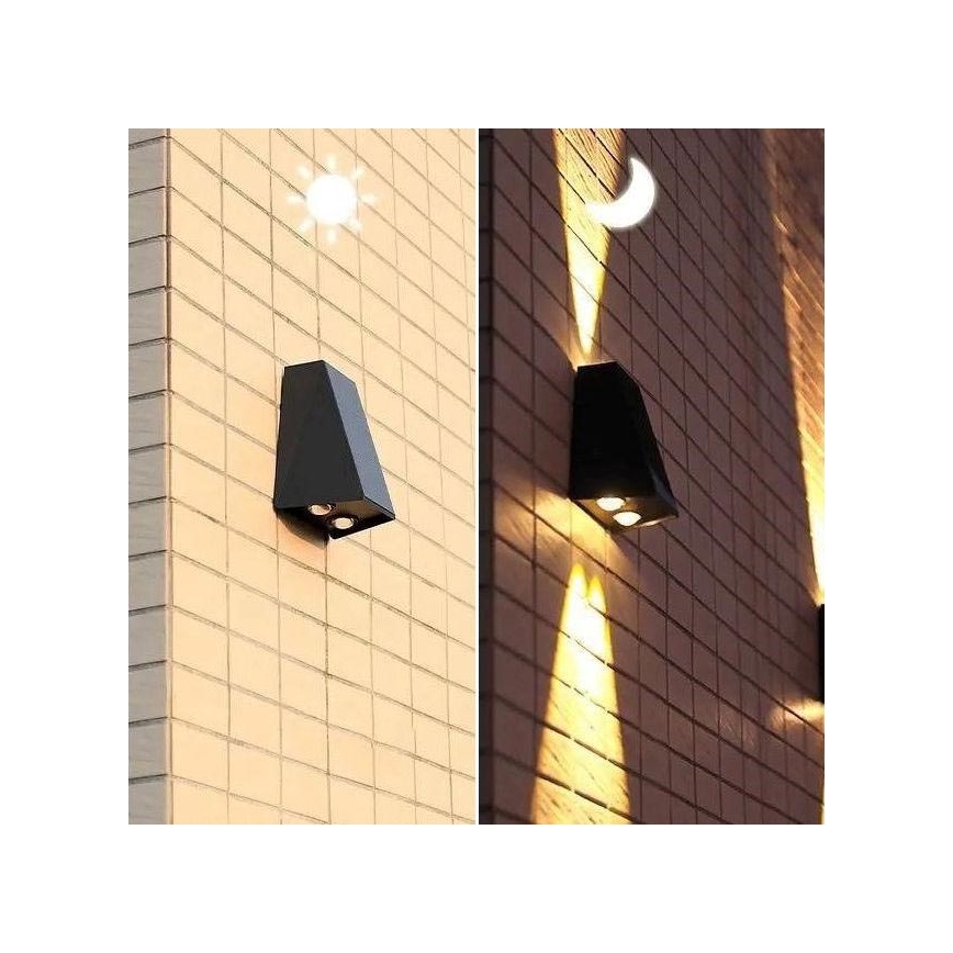 LED Solarna zidna svjetiljka sa senzorom LED/2W/5V IP54 1300 mAh