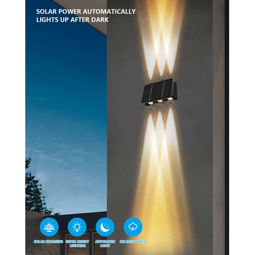LED Solarna zidna svjetiljka sa senzorom LED/2W/5V IP54