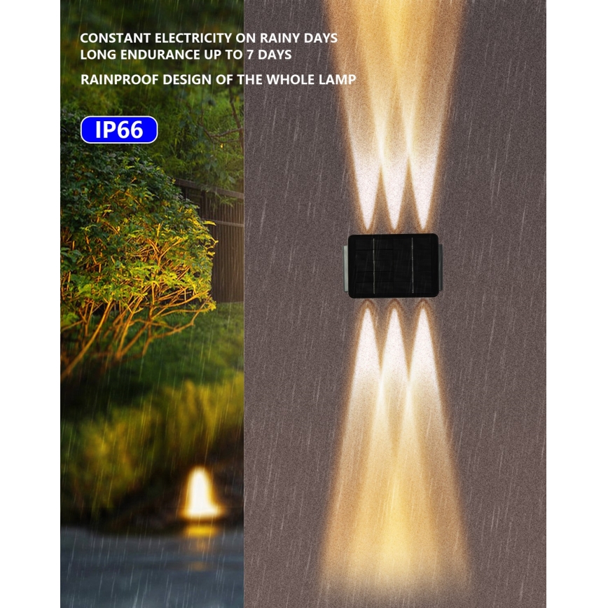 LED Solarna zidna svjetiljka sa senzorom LED/2W/5V IP54