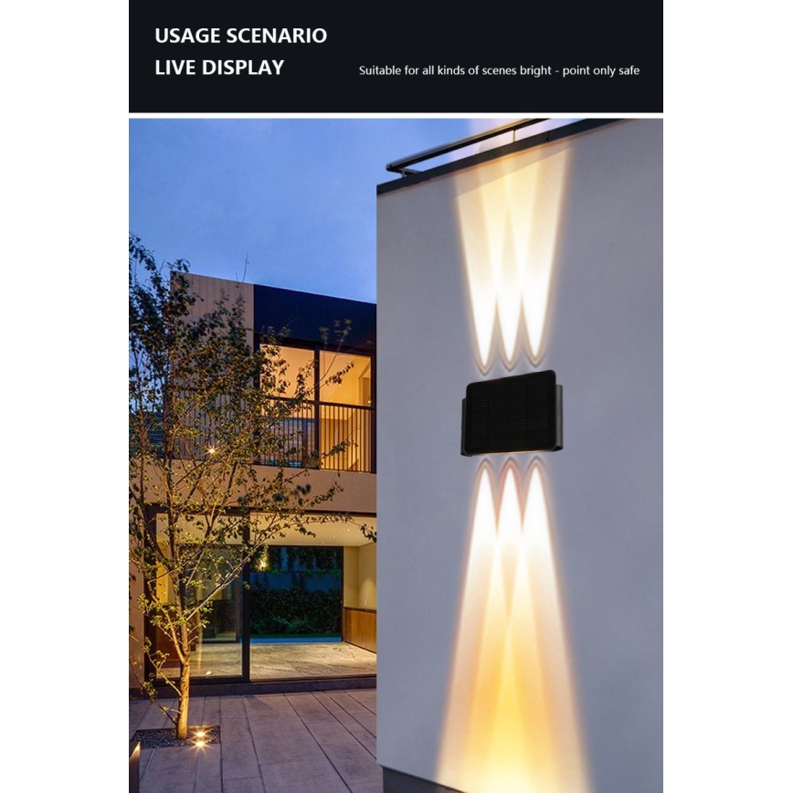 LED Solarna zidna svjetiljka sa senzorom LED/2W/5V IP54