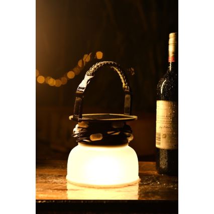 LED RGB Prijenosna solarna punjiva lampa s LED lancem LED/10W/5V 3600 mAh IP65 3600 mAh