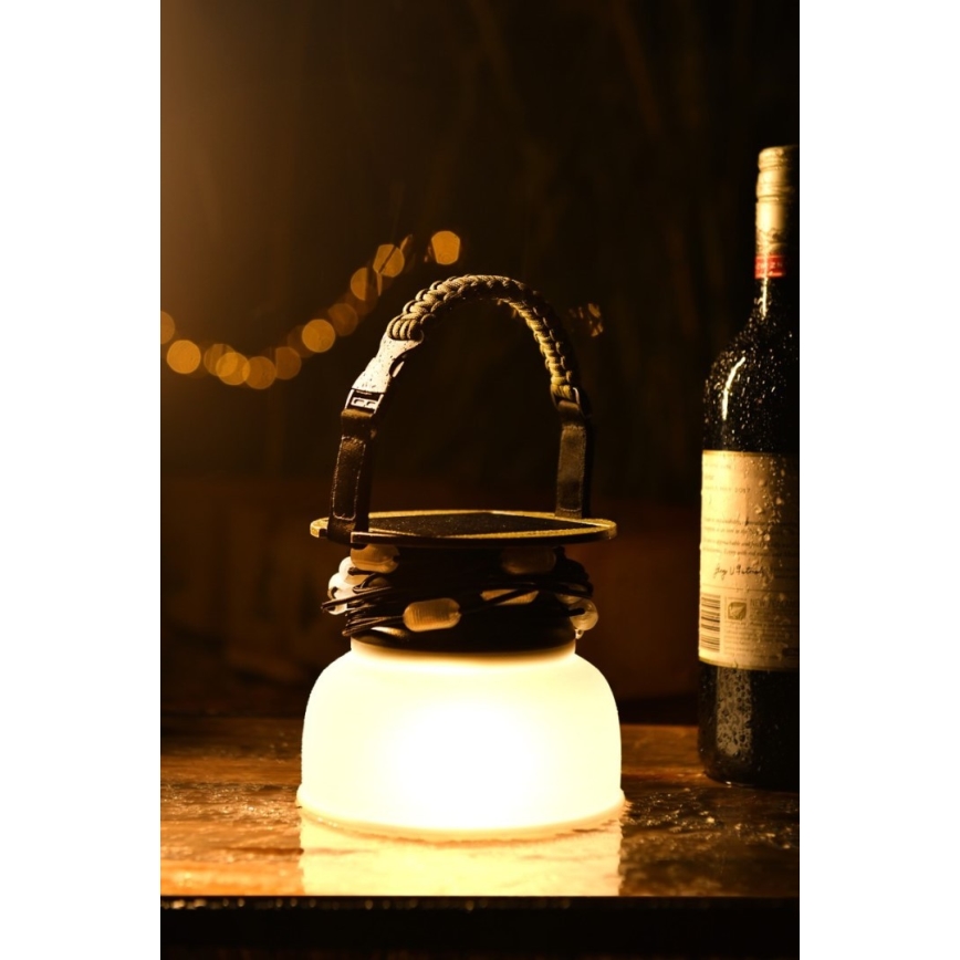 LED RGB Prijenosna solarna punjiva lampa s LED lancem LED/10W/5V 3600 mAh IP65 3600 mAh