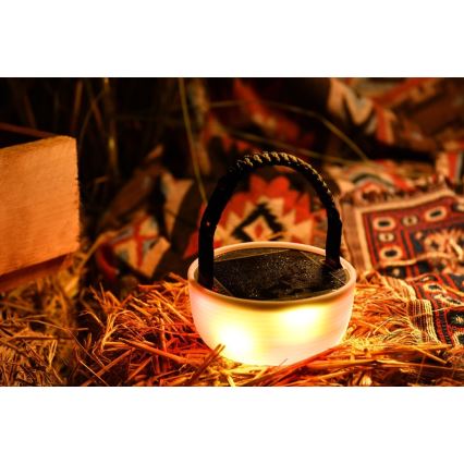 LED RGB Prijenosna solarna punjiva lampa s LED lancem LED/10W/5V 3600 mAh IP65 3600 mAh