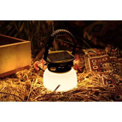 LED RGB Prijenosna solarna punjiva lampa s LED lancem LED/10W/5V 3600 mAh IP65 3600 mAh