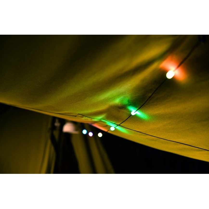 LED RGB Prijenosna solarna punjiva lampa s LED lancem LED/10W/5V 3600 mAh IP65 3600 mAh