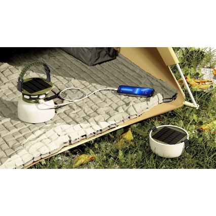 LED RGB Prijenosna solarna punjiva lampa s LED lancem LED/10W/5V 3600 mAh IP65 3600 mAh