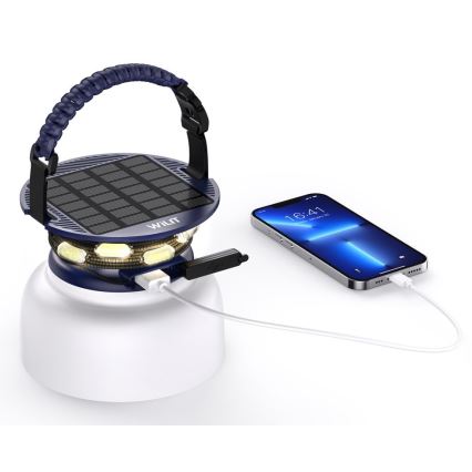 LED RGB Prijenosna solarna punjiva lampa s LED lancem LED/10W/5V 3600 mAh IP65 3600 mAh