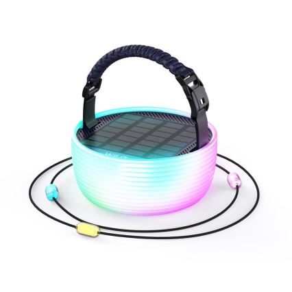 LED RGB Prijenosna solarna punjiva lampa s LED lancem LED/10W/5V 3600 mAh IP65 3600 mAh