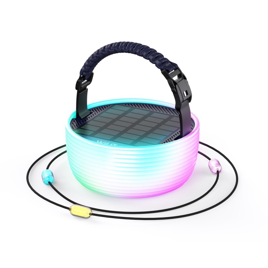 LED RGB Prijenosna solarna punjiva lampa s LED lancem LED/10W/5V 3600 mAh IP65 3600 mAh