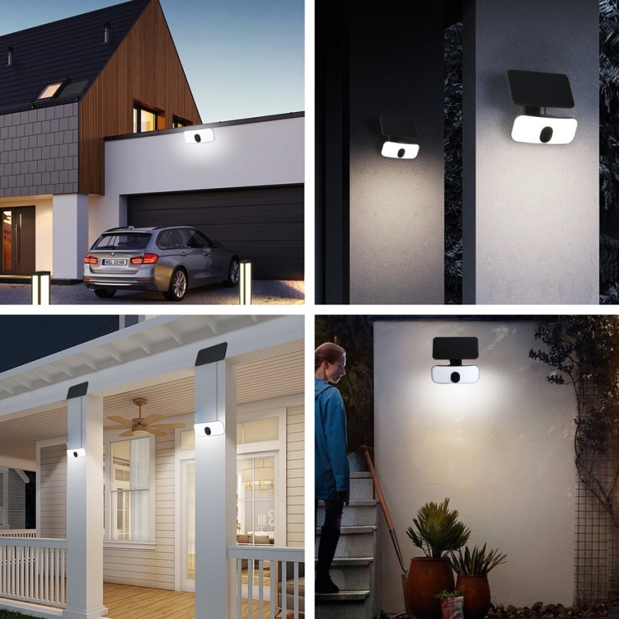 LED Solarna zidna svjetiljka sa senzorom LED/13W/3,7V 4000K IP65