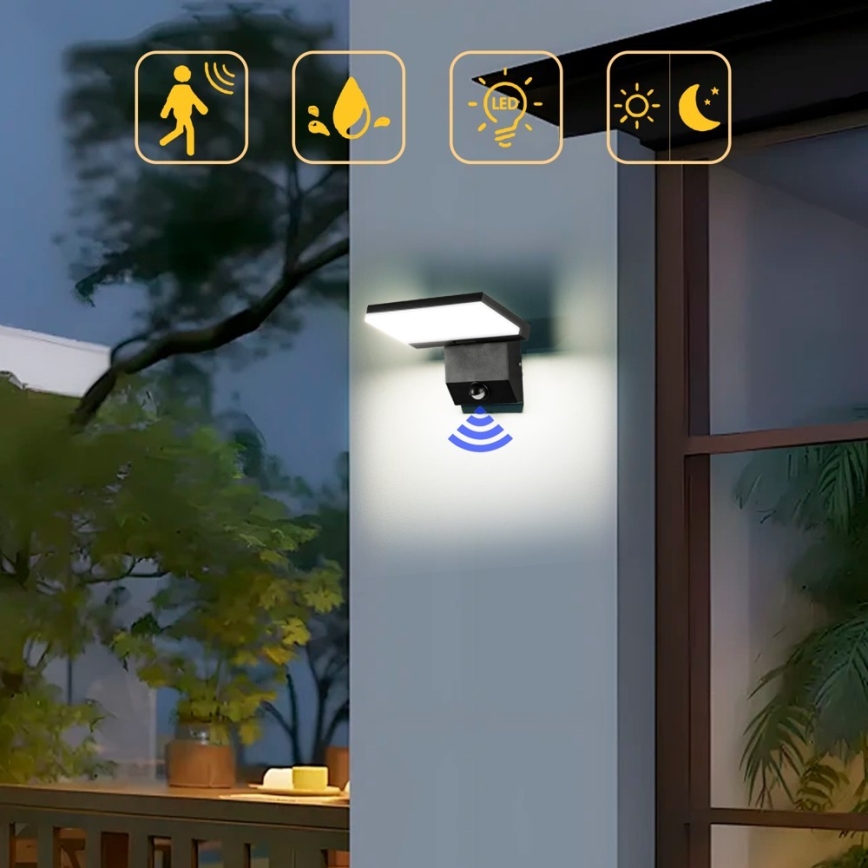 LED vanjsko zidno svjetlo s senzorom MODERN LED/18W/230V IP65