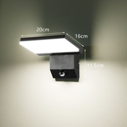 LED vanjsko zidno svjetlo s senzorom MODERN LED/18W/230V IP65