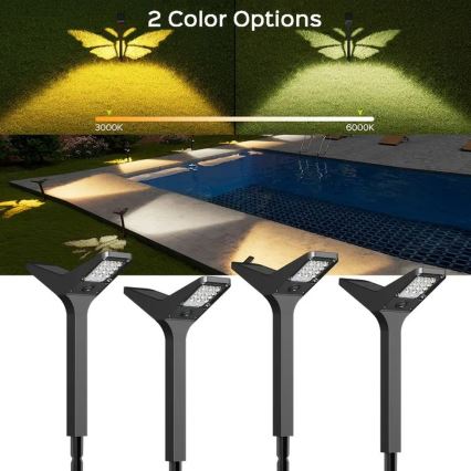 LED solarna svjetiljka sa senzorom SUN BUTTERFLY LED/1,5W/3,7V 3000/6000K IP65 1500 mAh