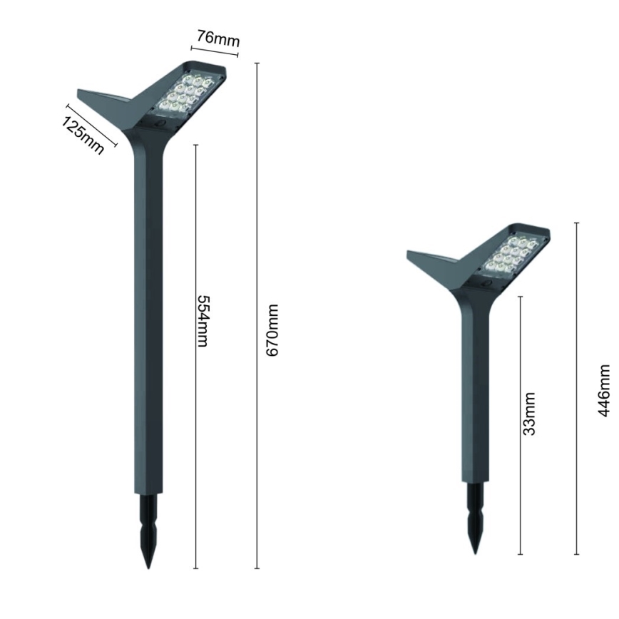 LED solarna svjetiljka sa senzorom SUN BUTTERFLY LED/1,5W/3,7V 3000/6000K IP65 1500 mAh