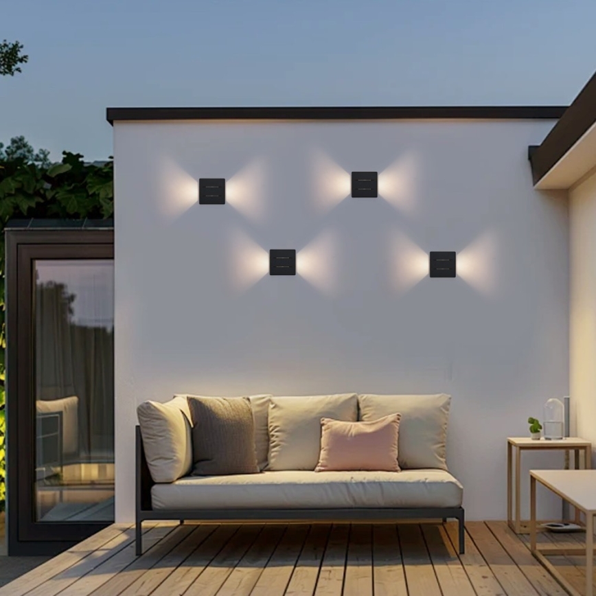 LED vanjsko zidno svjetlo LUXLINE 6W/230V 3000K IP54 crno