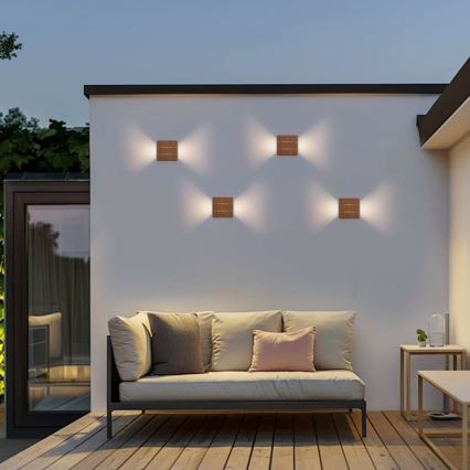 LED vanjsko zidno svjetlo LUXLINE 6W/230V 3000K IP54 orah