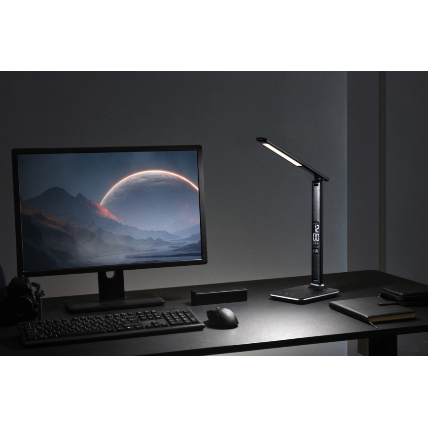 LED Prigušiva stolna lampa sa zaslonom LED/9W/230V/12V crna