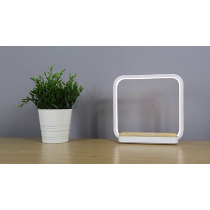 LED Dimmabilna stolna lampa na dodir LED/4W/5V bijela s bežičnim punjenjem