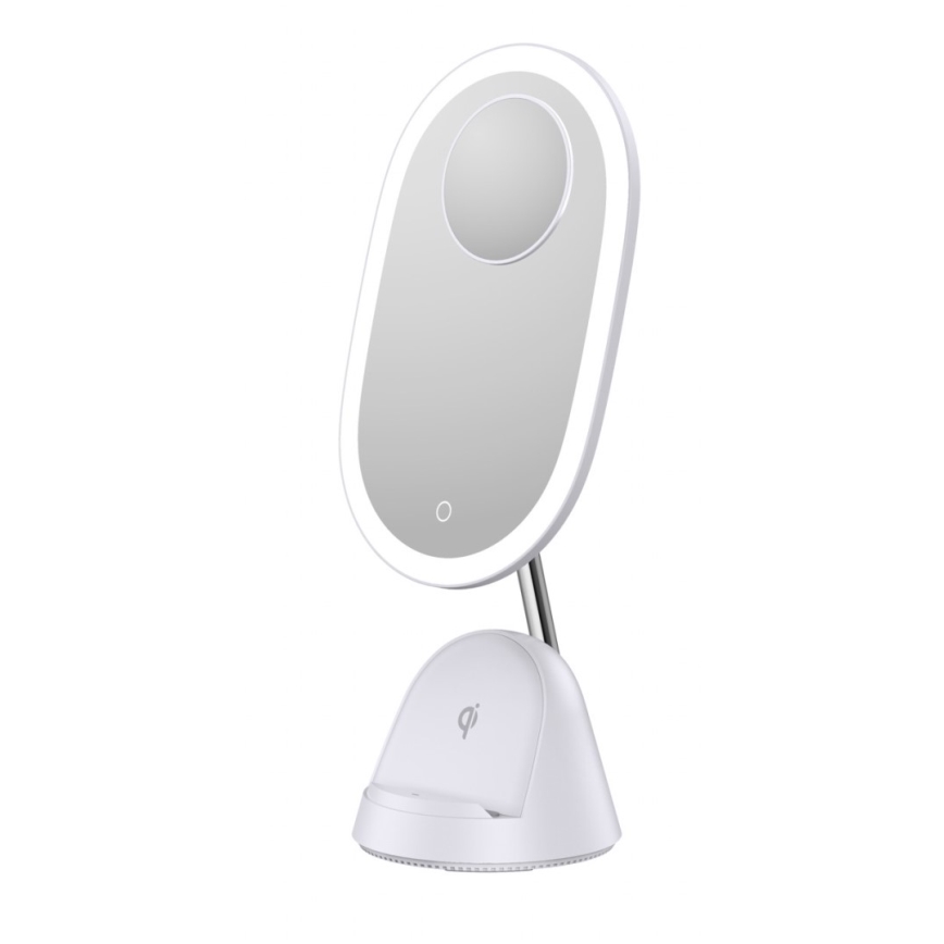 LED Dimmabilno kozmetičko ogledalo s bežičnim punjenjem LED/18W/230V