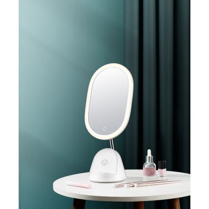 LED Dimmabilno kozmetičko ogledalo s bežičnim punjenjem LED/18W/230V