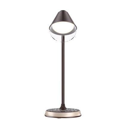 LED Prigušiva stolna lampa s bežičnim punjenjem FINCH LED/9W/12/230V smeđa/zlatna