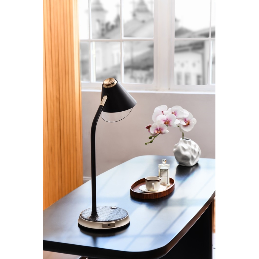 LED Prigušiva stolna lampa s bežičnim punjenjem FINCH LED/9W/12/230V siva/sjajni krom