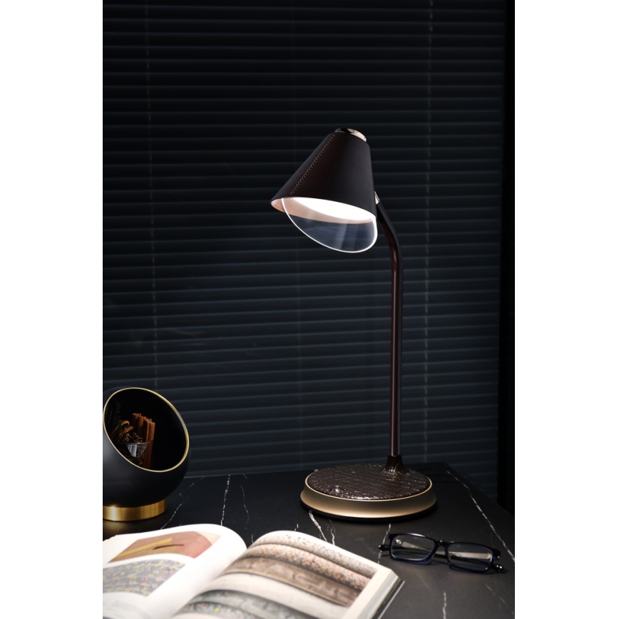 LED Prigušiva stolna lampa s bežičnim punjenjem FINCH LED/9W/12/230V siva/sjajni krom
