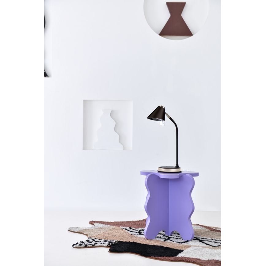 LED Prigušiva stolna lampa s bežičnim punjenjem FINCH LED/9W/12/230V siva/sjajni krom