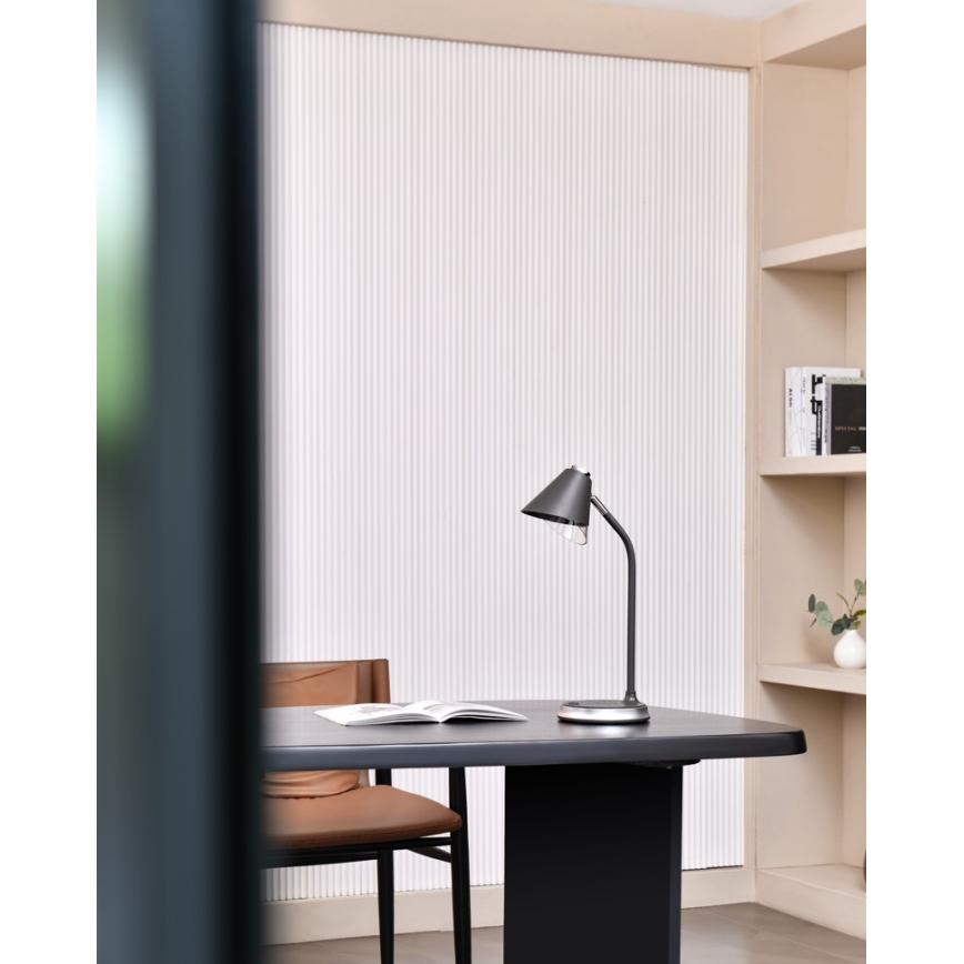 LED Prigušiva stolna lampa s bežičnim punjenjem FINCH LED/9W/12/230V siva/sjajni krom