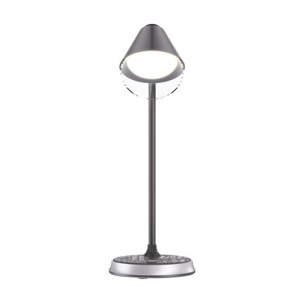 LED Prigušiva stolna lampa s bežičnim punjenjem FINCH LED/9W/12/230V siva/sjajni krom