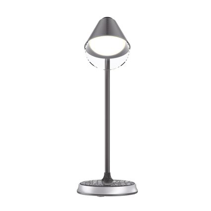 LED Prigušiva stolna lampa s bežičnim punjenjem FINCH LED/9W/12/230V siva/krom