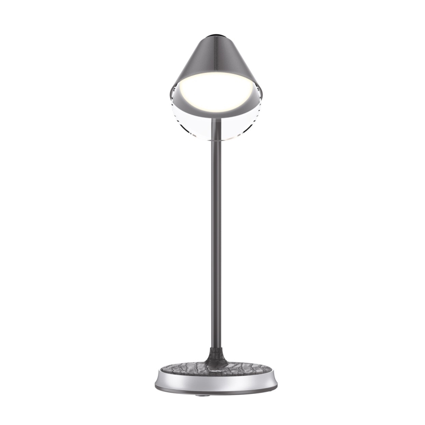 LED Prigušiva stolna lampa s bežičnim punjenjem FINCH LED/9W/12/230V siva/sjajni krom