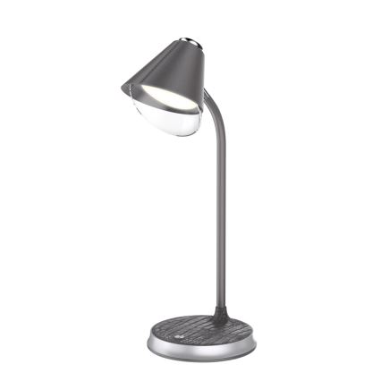 LED Prigušiva stolna lampa s bežičnim punjenjem FINCH LED/9W/12/230V siva/sjajni krom