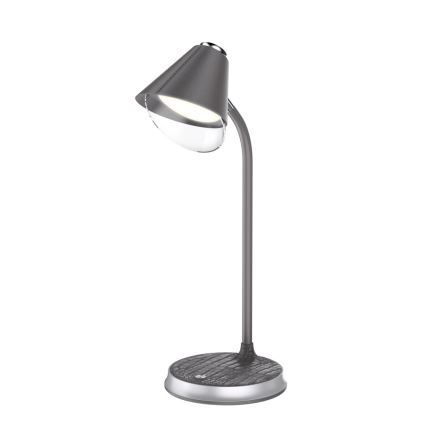 LED Prigušiva stolna lampa s bežičnim punjenjem FINCH LED/9W/12/230V siva/krom